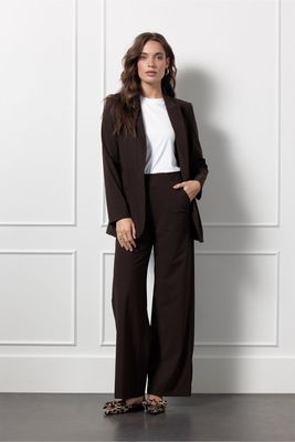 STUDIO ANNELOES Lexie bonded trousers espresso