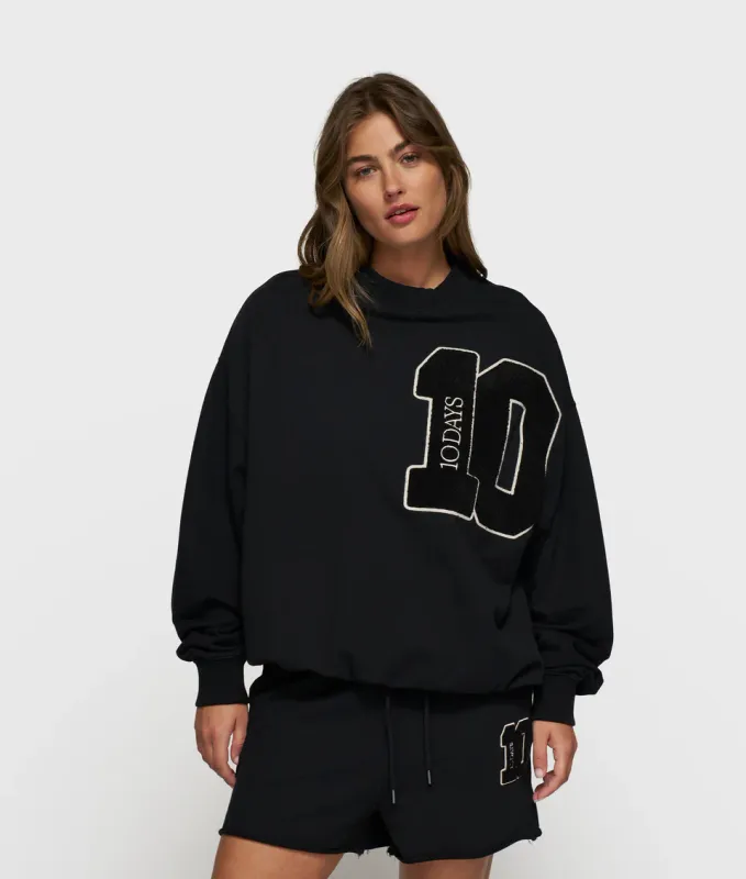 10DAYS Baseball sweater 10 zwart