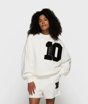 10DAYS Baseball sweater 10 ecru