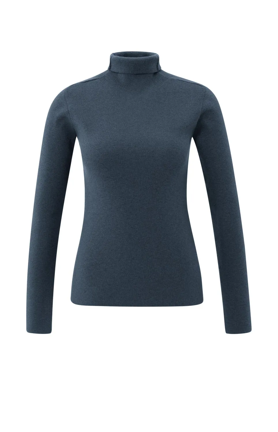 YaYa Ribbed top with turtleneck COLLEGIATE BLUE