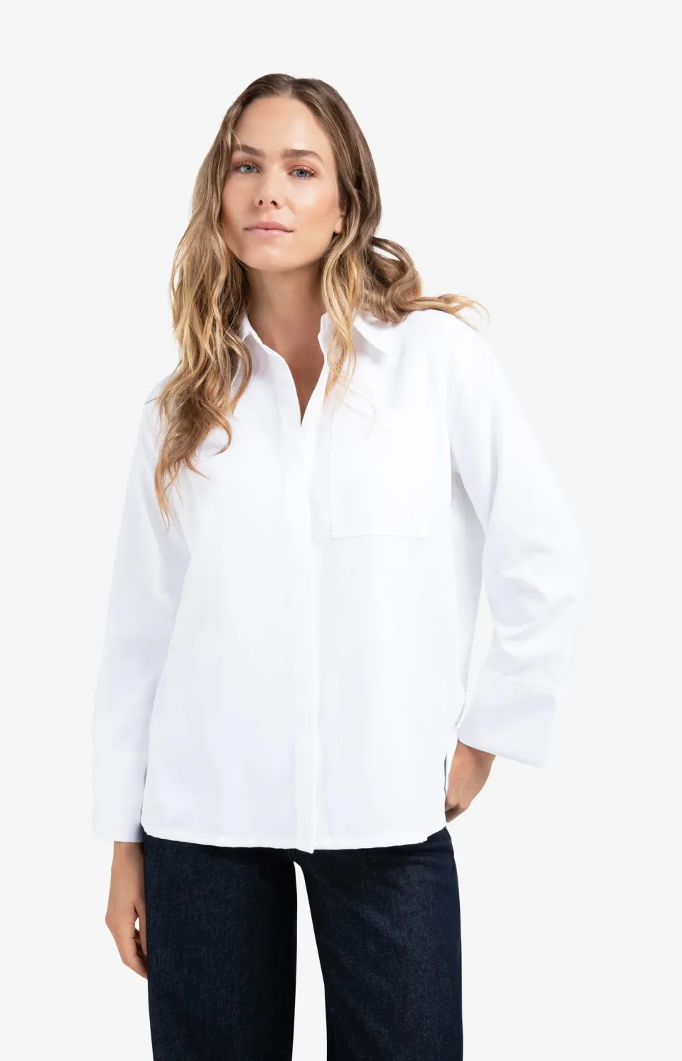 YaYa Soft blouse with wide cuffs PURE WHITE