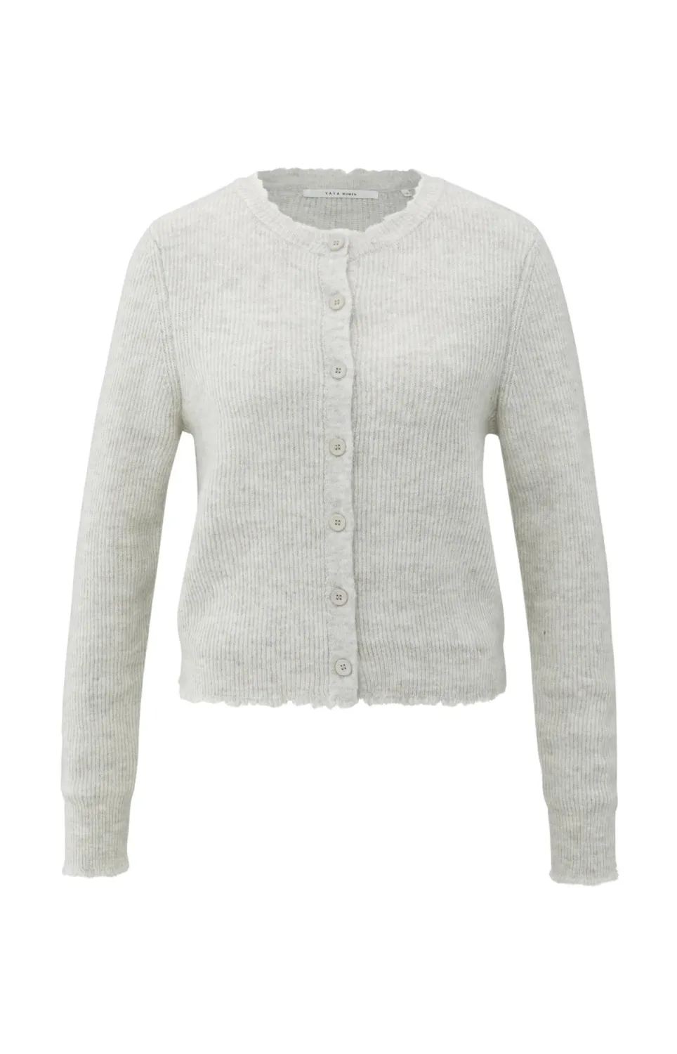 YaYa Cardigan with trim details CLOUD GREY MELANGE
