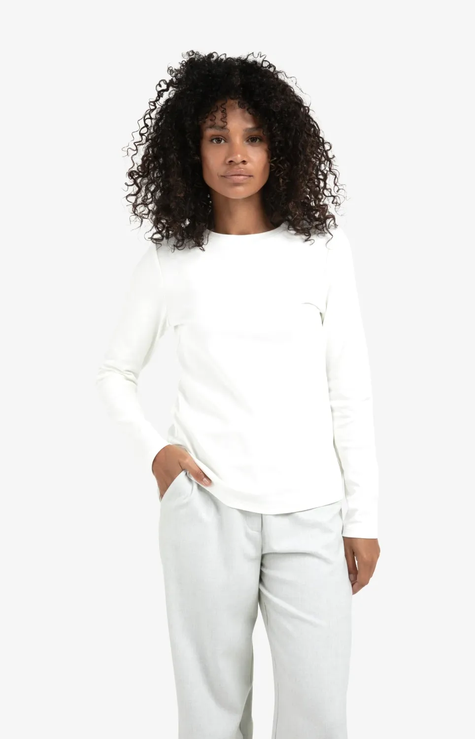 YaYa Heavy quality long sleeve t-sh OFF WHITE