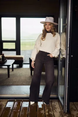 Nukus Abby Pants Denim Dark Chocolate