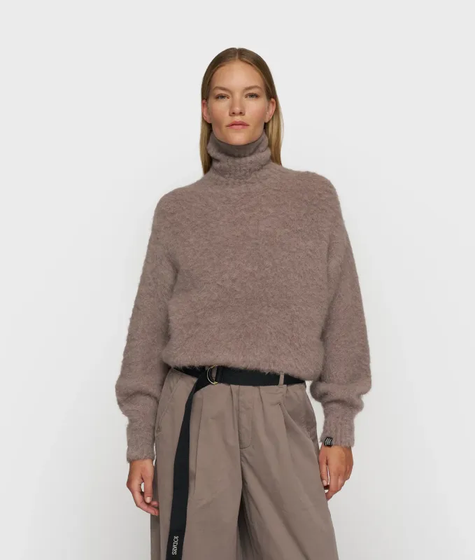 10 Days cropped knit turtleneck moonrock