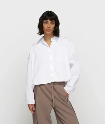 10 Days cropped smoking blouse white
