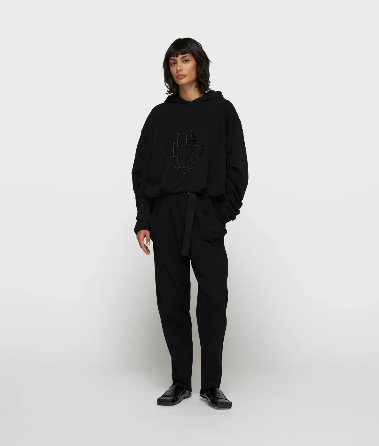 10 Days pleated balloon hoodie black