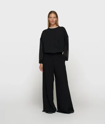10 Days wide leg pants crepe black