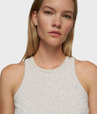 10 Days tank top rib embro light grey melee