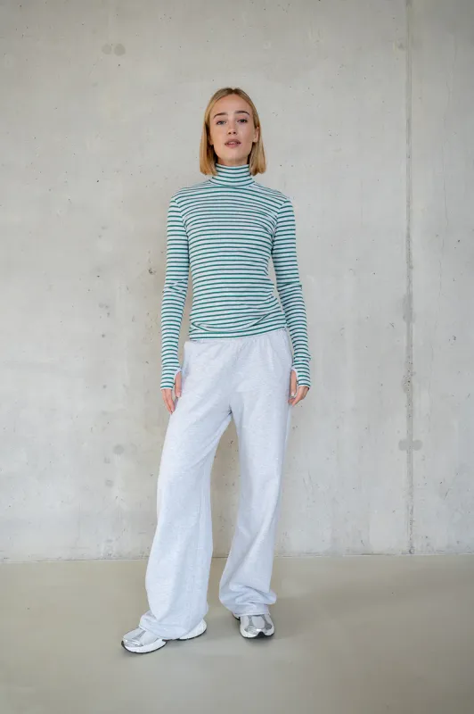 PENN &amp; INK N.Y. Longsleeve melange stripe grey mel.