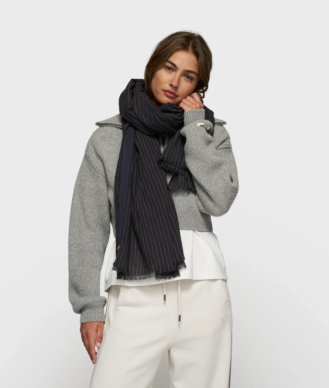 10DAYS Scarf pinstripe blauw