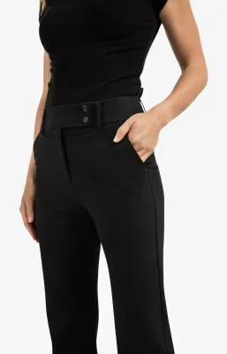 YaYa Trousers with modern waistband BLACK