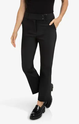 YaYa Trousers with modern waistband BLACK