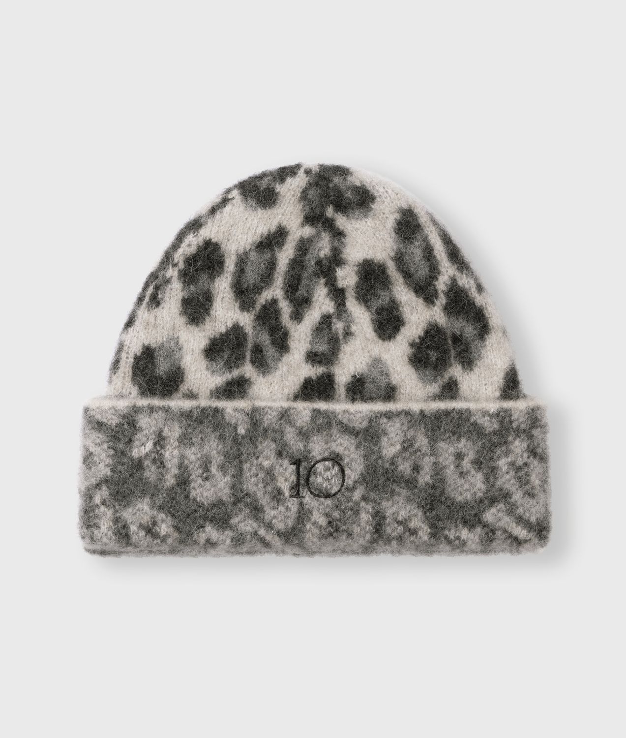 10 Days knit beanie leopard soft white melee