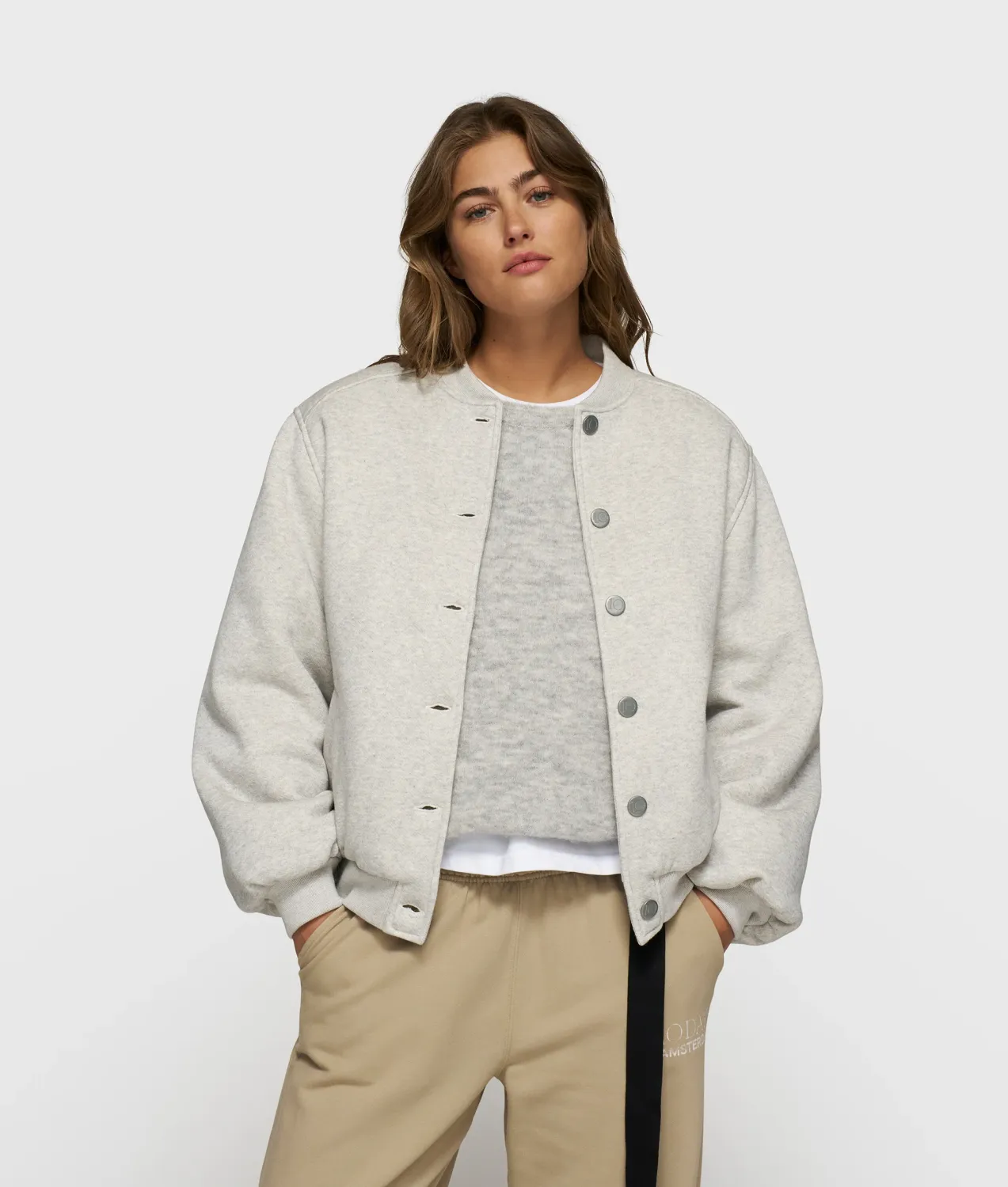 10 Days baseball bomber jacket 10 white grey melee