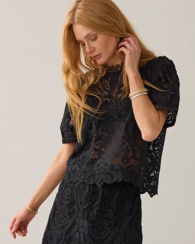 Summum Woman Top Lace Black