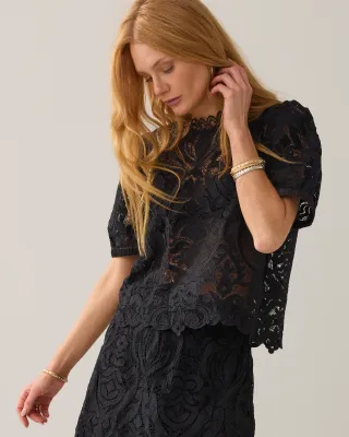 Summum Woman Top Lace Black