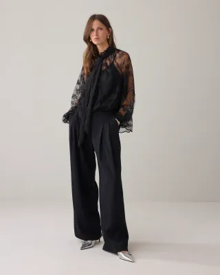 Summum Woman Top Romantic lace Black