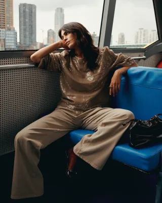 Summum Woman Top Sequins Prosecco