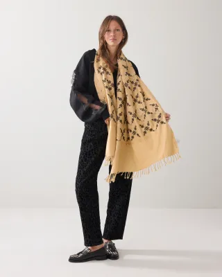 Summum Woman Scarf Embroidery Prosecco