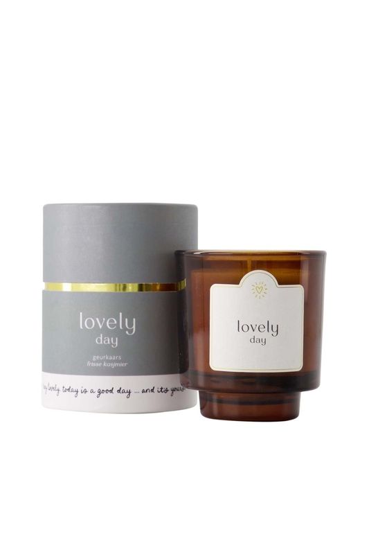 Zusss geurkaars glas in koker lovely day g grijsblauw