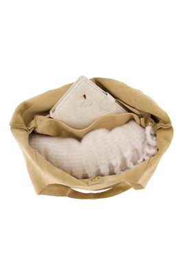 Zusss suede schoudertas kit/zand