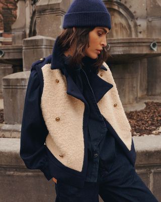 Summum Woman Gilet Boucle wool mix Midnight blue