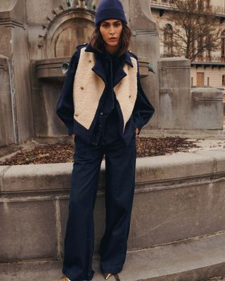 Summum Woman Gilet Boucle wool mix Midnight blue