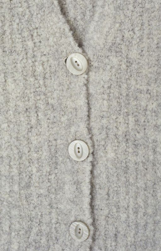 American Vintage GILET COURT ML COL ROND BOUTONNE GRIS CHINE