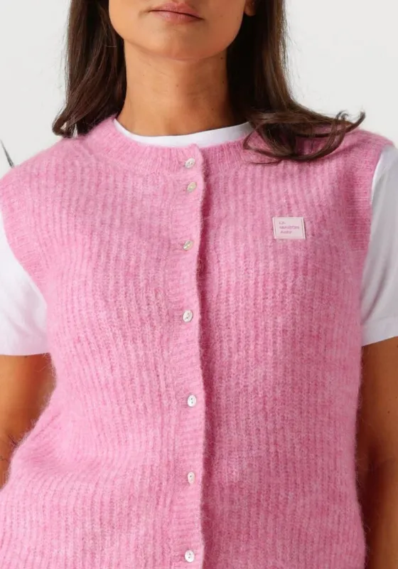 American Vintage GILET SM COL ROND ROSE BUBBLE CHINE