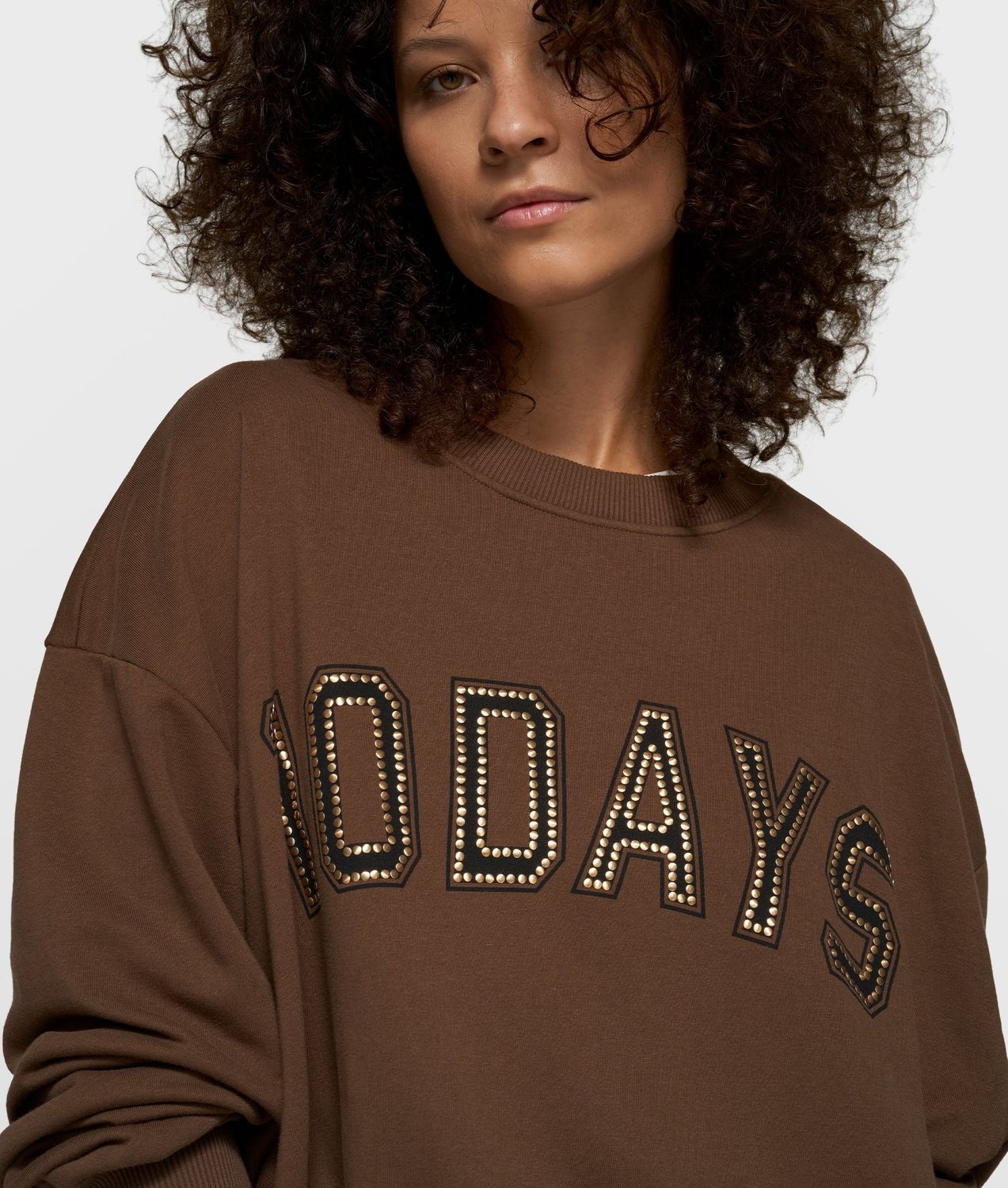 10 Days pleated sweater 10DAYS dark truffle