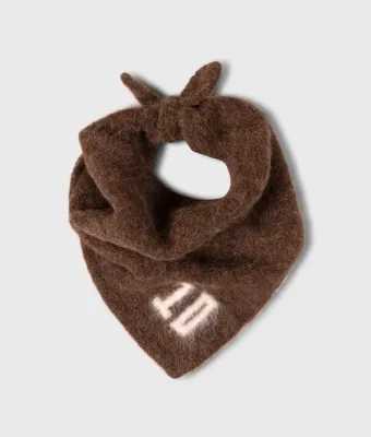 10 Days hairy knit bandana dark truffle