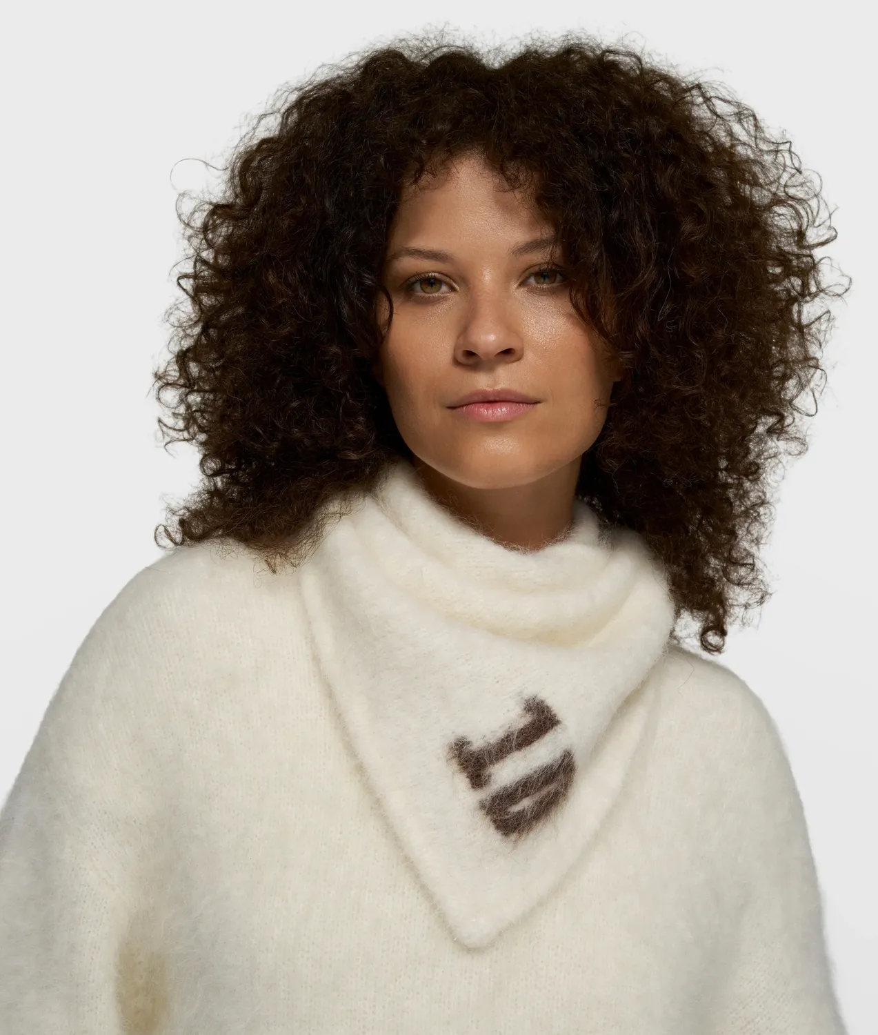 10 Days hairy knit bandana ecru