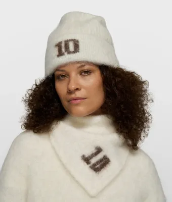 10 Days hairy knit beanie ecru