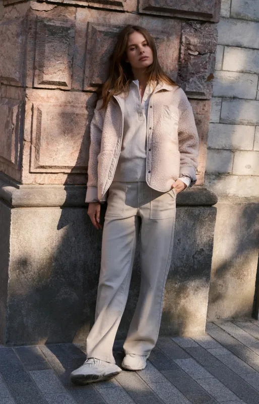 YaYa Teddy jack met nylon borstzak HEATHER GREY