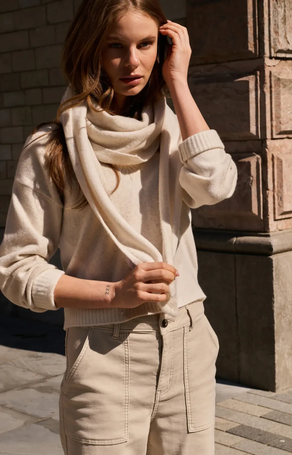 YaYa Trui met colorblock-effect HEATHER GREY DESSIN