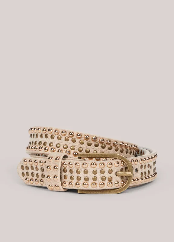 Summum Woman Belt All over stud Ivory