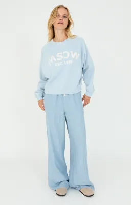 Moscow 2301 Sweatshirt lange mouw Light Denim Solid