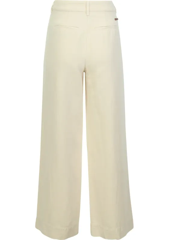 Moscow 1602 Broek katoen Cream Solid