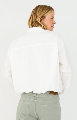 Moscow 1701 Blouse lange mouw White Solid