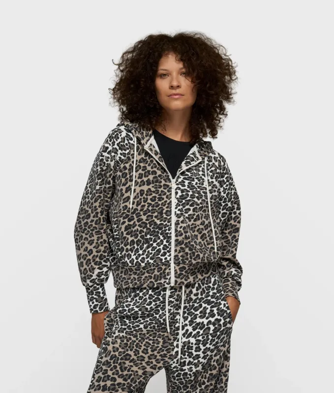 10 Days soft scuba hoodie leopard ecru