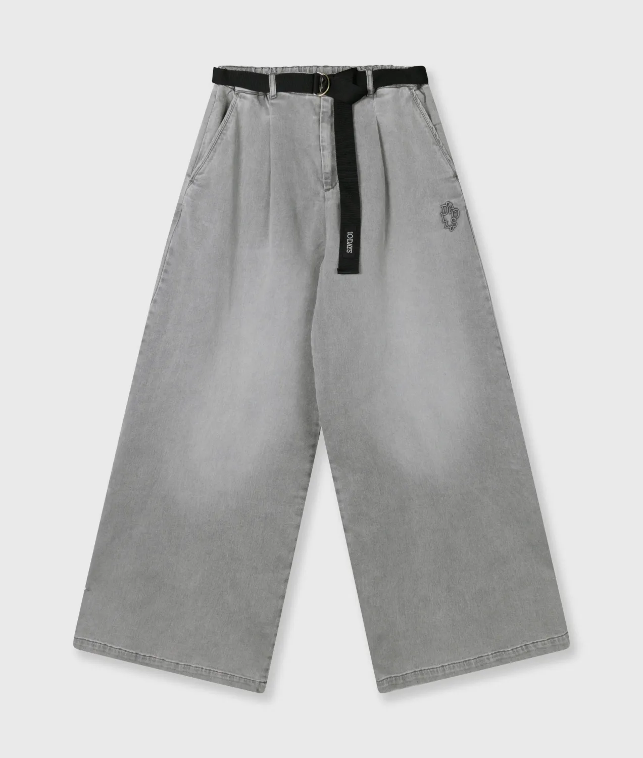 10 Days wide pants jog grey wash denim