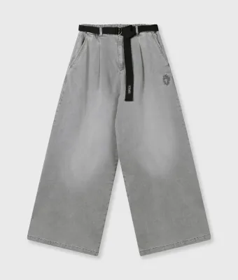 10 Days wide pants jog grey wash denim
