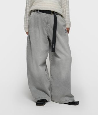 10 Days wide pants jog grey wash denim