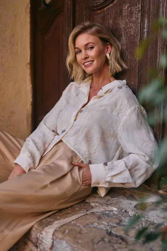 Nukus Adora Blouse Embroidery Off White