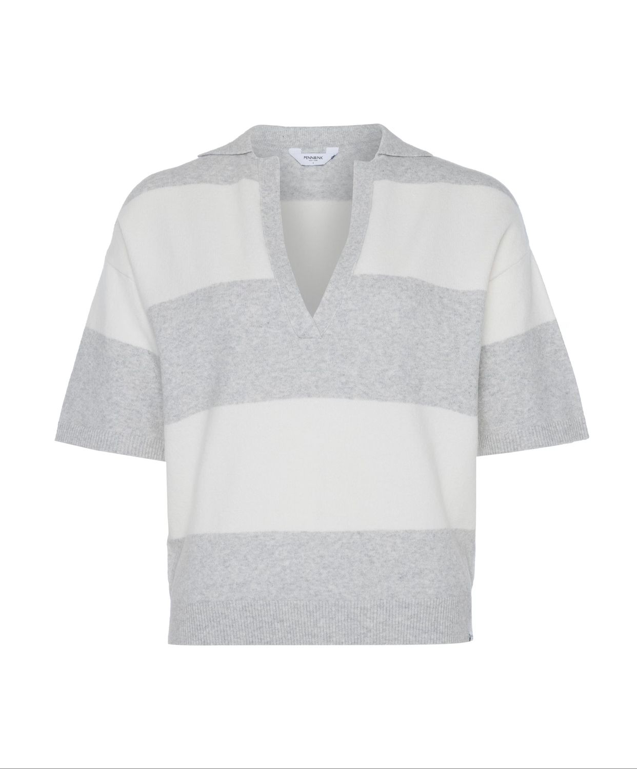 PENN &amp; INK N.Y. Jumper stripe grey mel./ecru