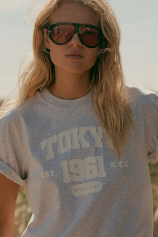 PENN &amp; INK N.Y. T-shirt print grey mel.