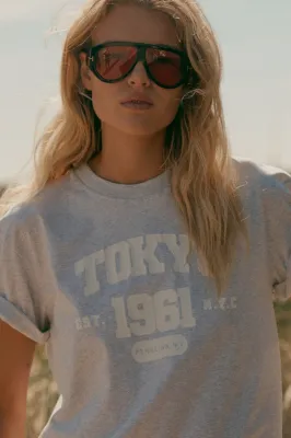 PENN &amp; INK N.Y. T-shirt print grey mel.