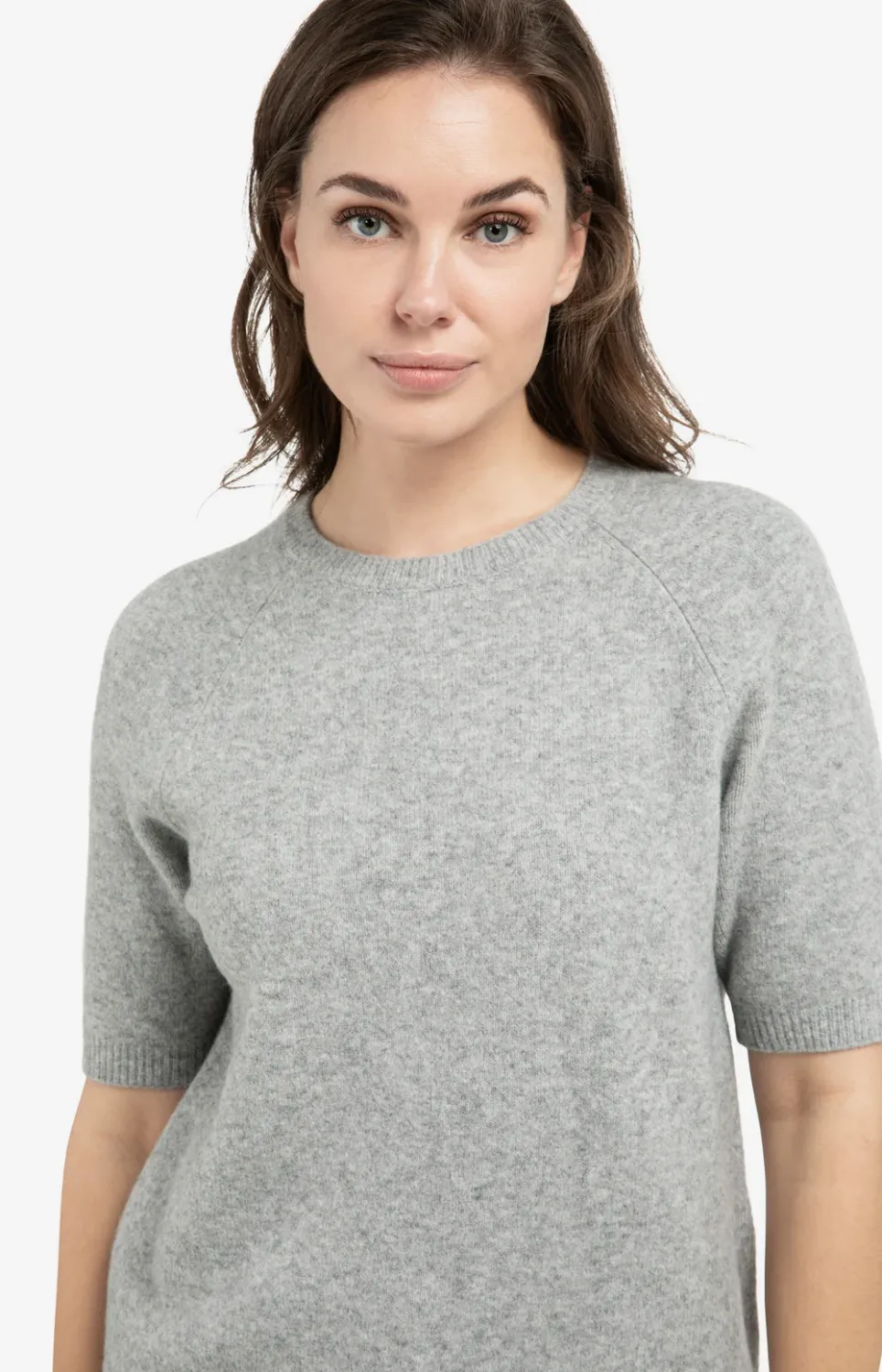 YaYa Zachte trui met korte mouwen IRON GREY MELANGE