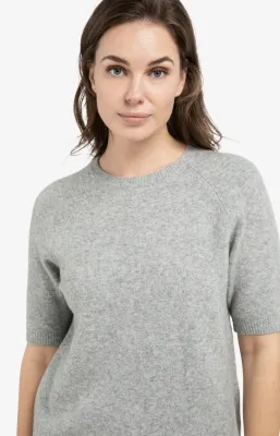 YaYa Zachte trui met korte mouwen IRON GREY MELANGE